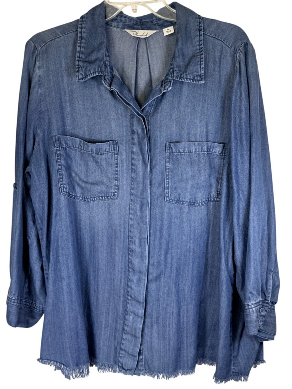 Cafe Marrakesh Button Up Denim Shirt Womens Size 1X Western Festival Cowgirl